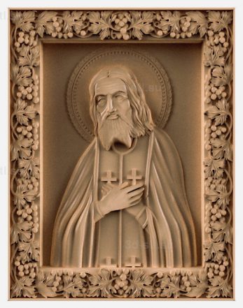 stl model-Icon of St. Seraphim of Sarov