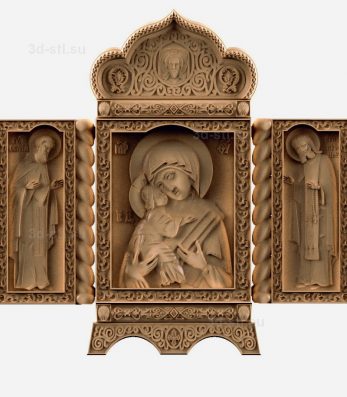 stl model-Icon of the Mother of God of St. Seraphim and Serge 