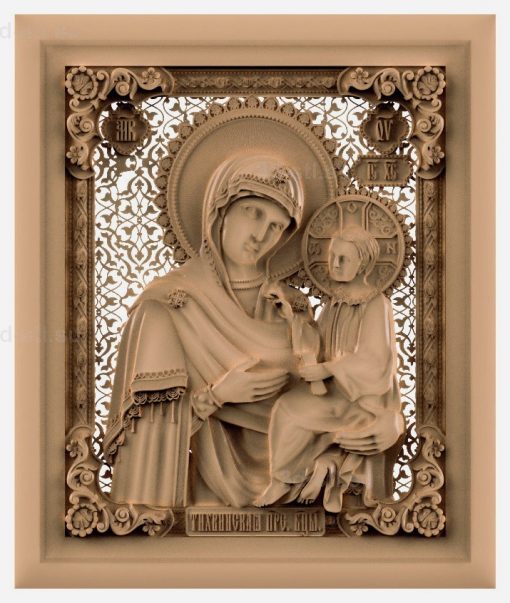 stl model-Icon of the Mother of God "Tikhvinskaya"