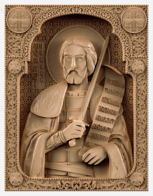 stl model-Icon of St. Prince Alexander Nevsky