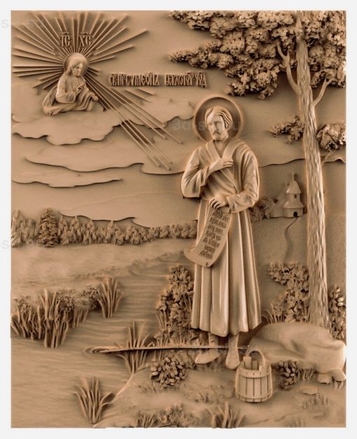 stl model is the Icon of St. Simeon Of Verkhotursk