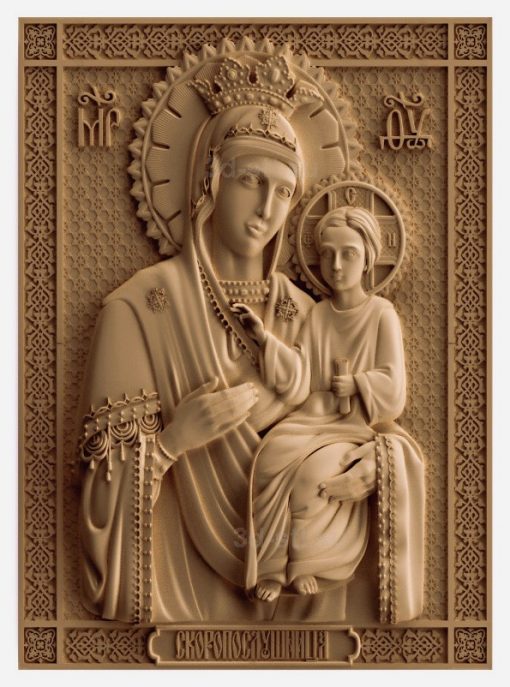 stl model is the Icon of the mother of God "quick to hearken"