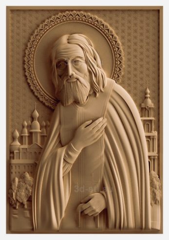 stl model-Icon of St. Seraphim of Sarov