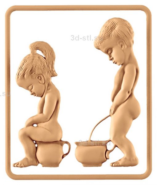 stl model Panno Girl and boy - first differences