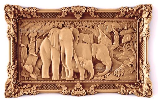stl model Panno family of Elephants in the jungle