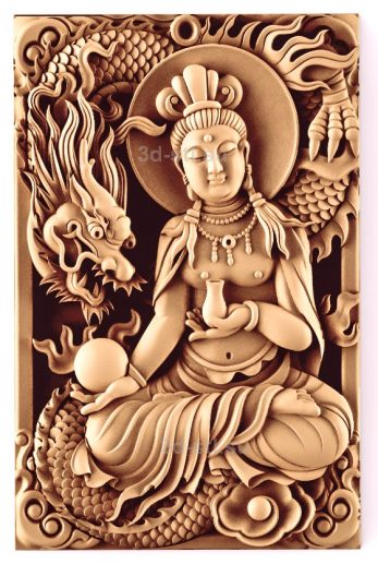 stl model Panno Buddha with dragon 