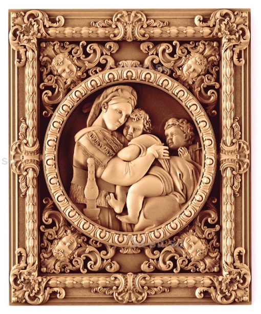 stl model Panno Madonna of the chair Raphael