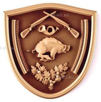 stl model Panno coat of Arms of the hunter 