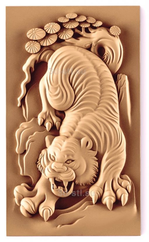 stl model Panno Tiger Chinese panels