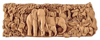 stl model Panno Family of elephants in the jungle 