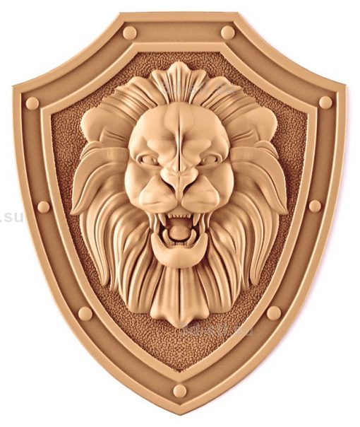 stl model Panno lion on the shield