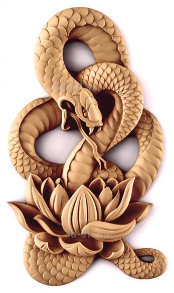 stl model Panno Snake and Lotus 