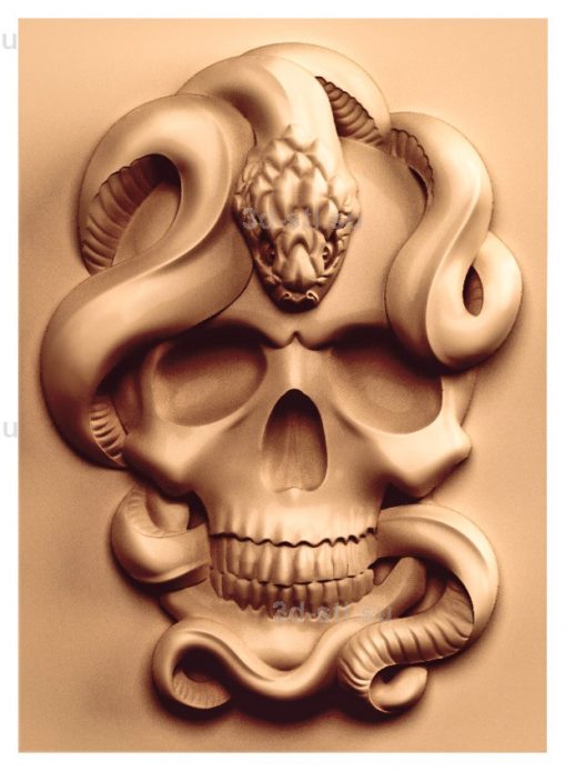 stl model Panno Skull and snake