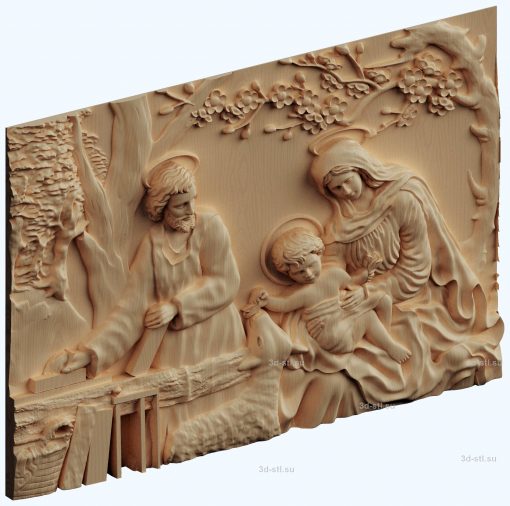 stl model-panel without frame -Holy Family