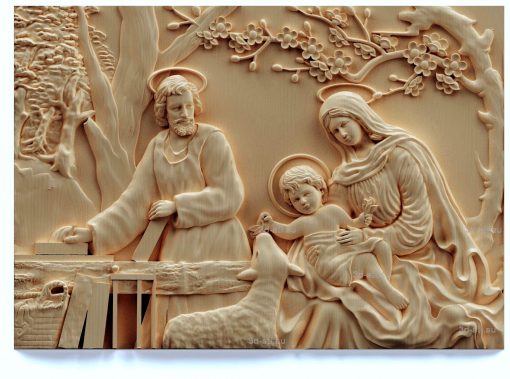 stl model-panel without frame -Holy Family