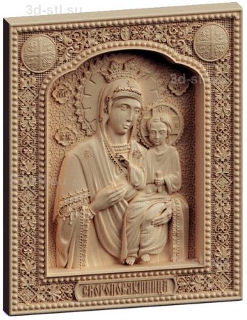 3D STL model-icon of the Mother of God 