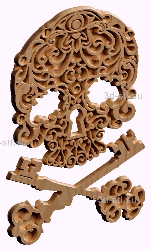 3d STL model housekeeper with skull № 7