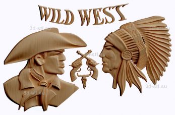 3d stl model-Wild West panel