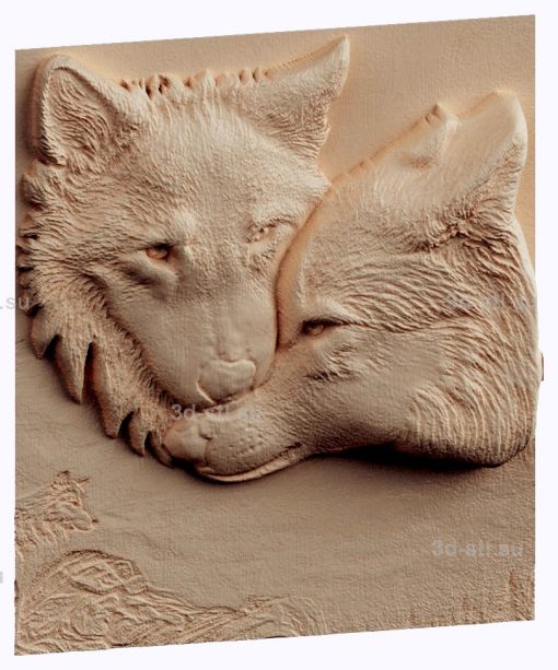 3d stl model-panel wolf and she-wolf