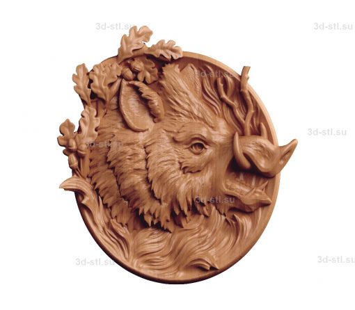 stl model is a Plate of wild boar