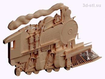 3d STL model-steam locomotive bas-relief № 082