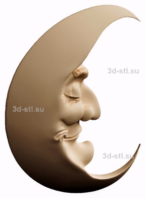 3d STL model-bas-relief crescent