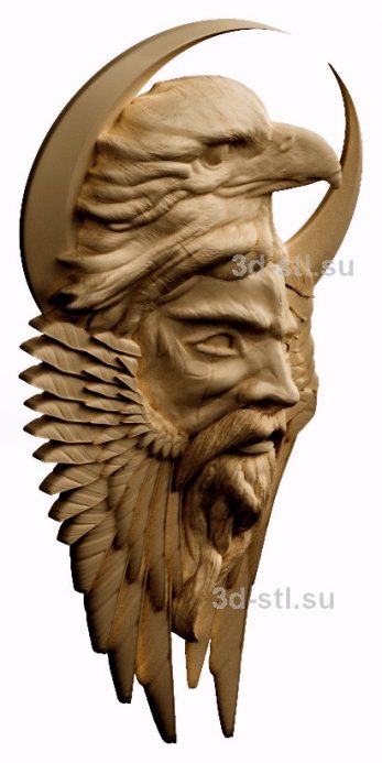 3d STL model-bas-relief № 71 Warrior with an eagle