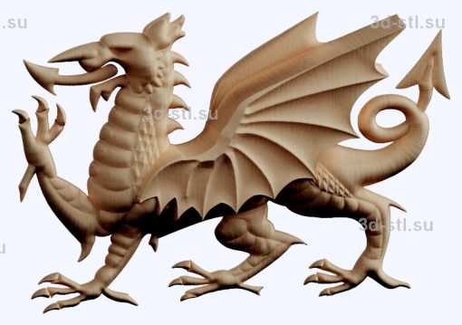 3d STL model-dragon bas-relief № 110