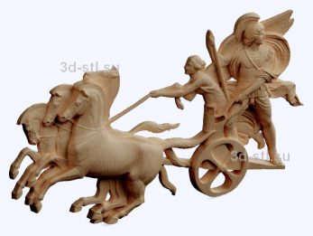 3d STL model-chariot bas-relief № 79