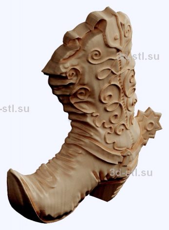 3d STL model-boot with spur bas-relief № 86