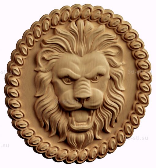 stl model is a Medallion lion