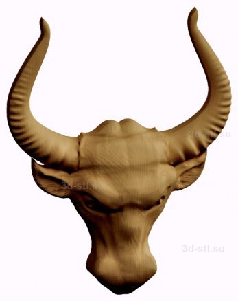 stl model relief head of a bull