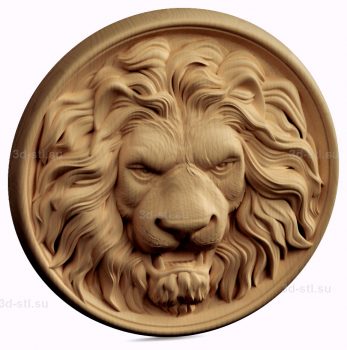 stl model is a medallion lion