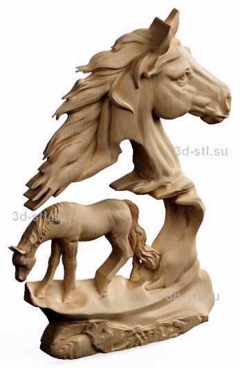 3d STL model-bas-relief Ballad of Stallions