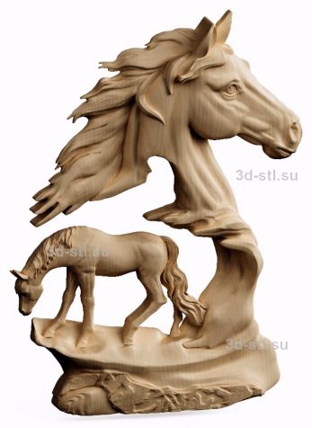 3d STL model-bas-relief Ballad of Stallions