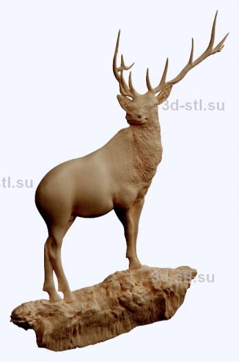3d STL model-deer bas-relief with animals № 050
