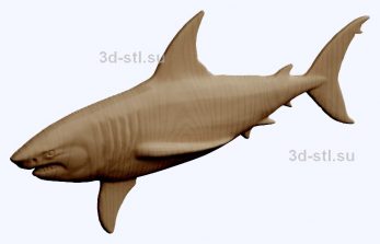 3d STL model-shark bas-relief with animals № 051