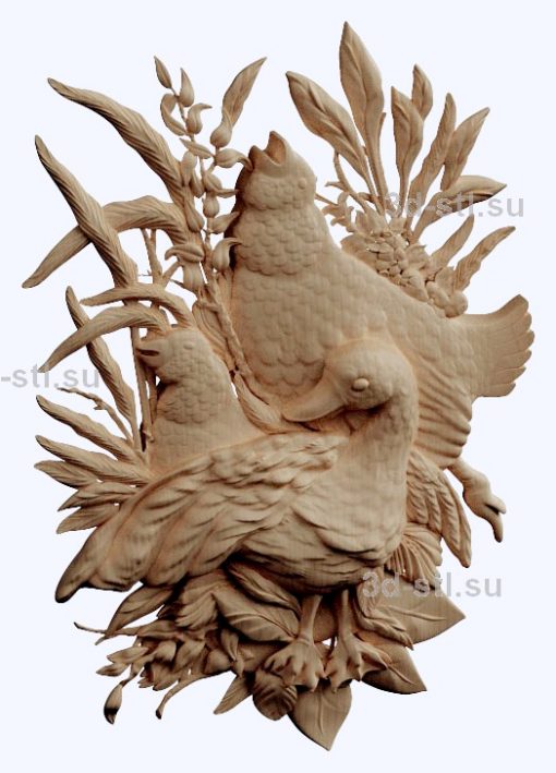 3d STL model-birds bas-relief with animals № 052