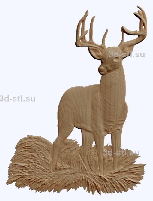 3d STL model-deer bas-relief with animals № 056