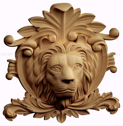 stl model-Cartouche Lion