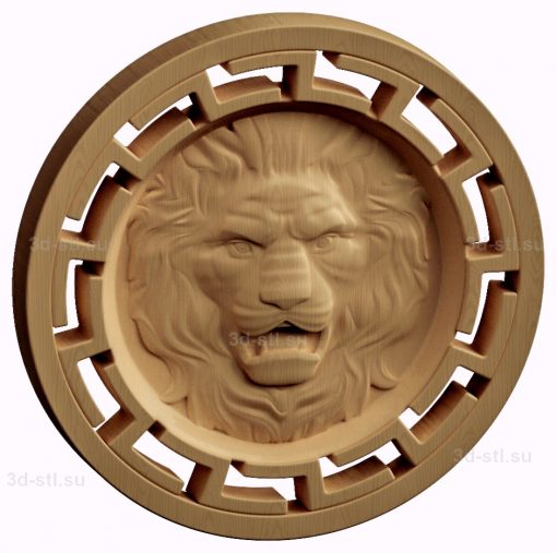 stl model is a Medallion lion