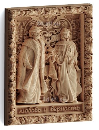 stl model-Icon of St. Peter and Fevronia 