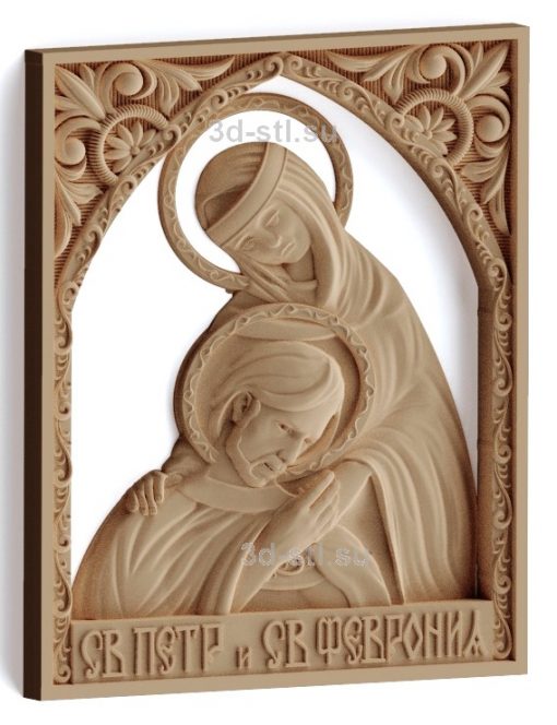 stl model-Icon of St. Peter and Fevronia
