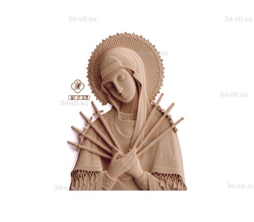stl model Image of the mother of God "seven arrows"