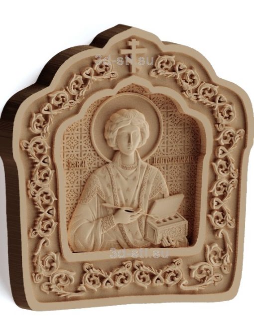 stl model-Icon of St. Panteleimon the Healer