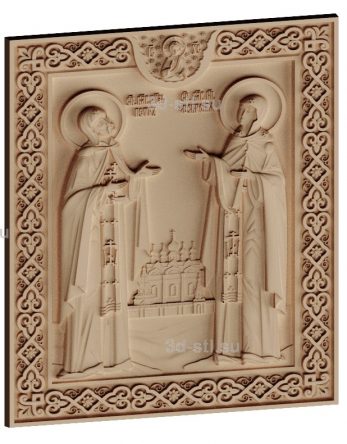 stl model-Icon of St. Peter and Fevronia