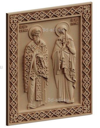 stl model-Icon of St. Cyprian and Justin