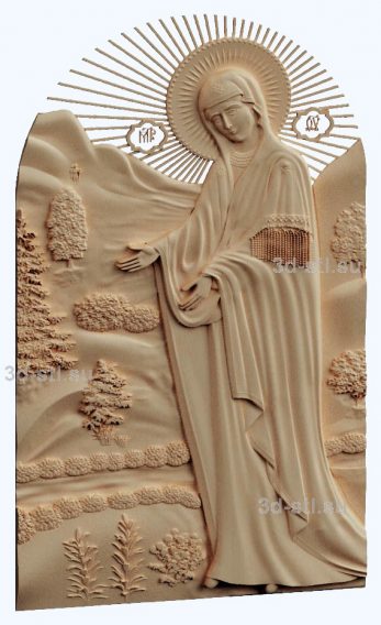 3d stl model-icon of the Mother of God Pyukhtitskaya