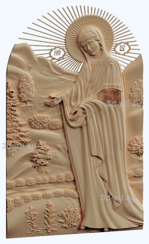3d stl model-icon of the Mother of God Pyukhtitskaya
