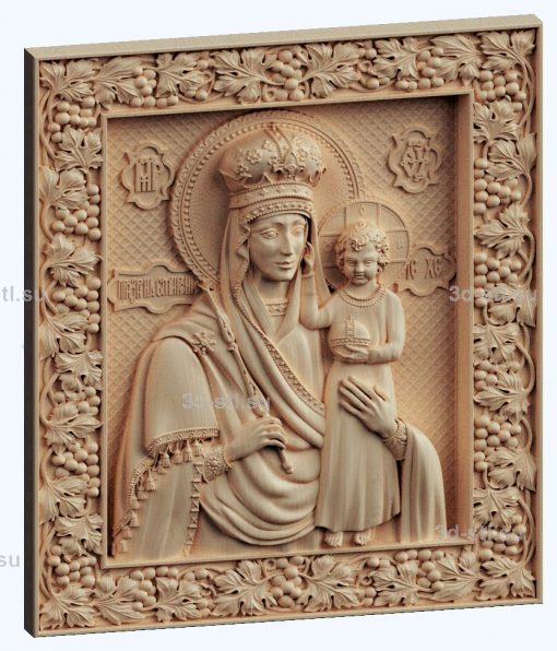 3d stl model-icon of the Mother of God Look at humility